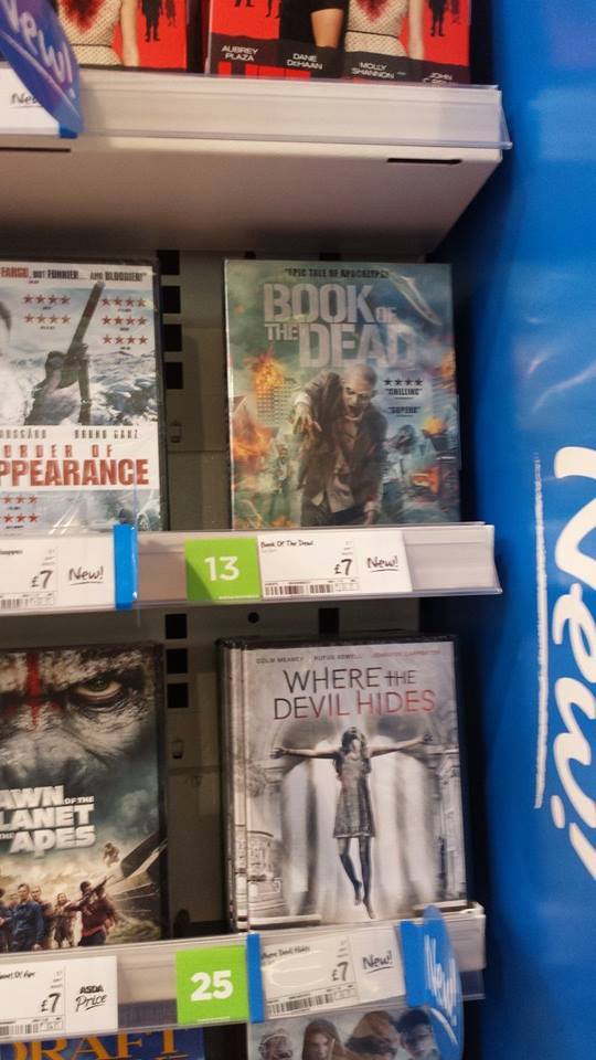 Book Of The Dead DVD on shelves at Asda supermarket in Sheffield
